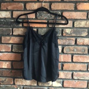 XS Satin black lace top from Abercrombie & Fitch